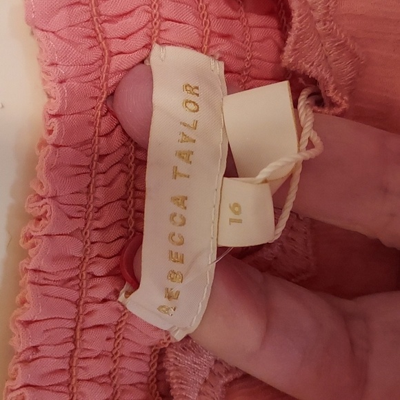 Rebecca Taylor Dot Embroidered Midi Dress in Grapefuit - Picture 12 of 12